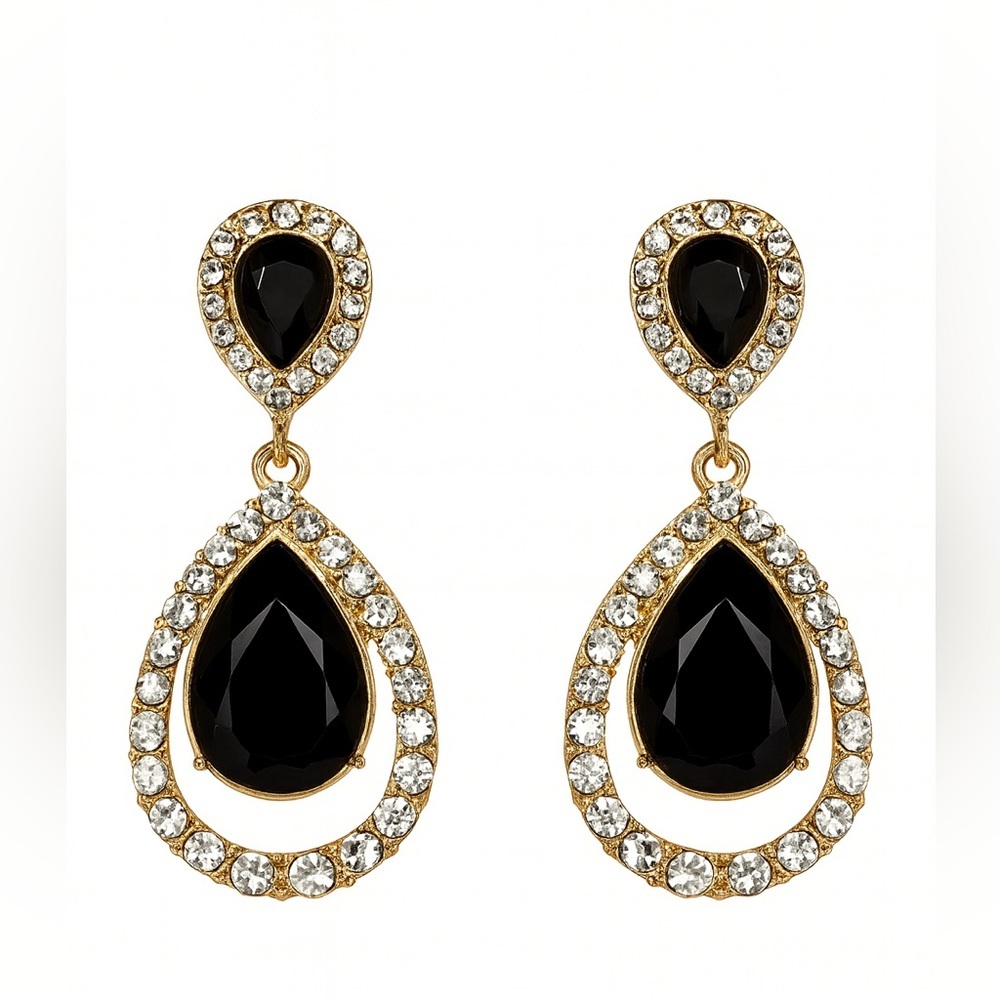 🌙 Elegant Arabesque Night Earrings with Zirconia 💎